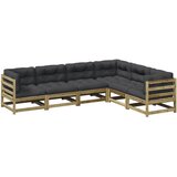  The Living Store Vrtna sedežna garnitura 6-delna z blazinami impreg. borovina - Vrtna Sedežna Garnitura, (21459552) | Shoptok.si