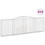 Lučne gabionske košare 15kom 400x30x120/140cm pocinčano željezo | shoptok.hr