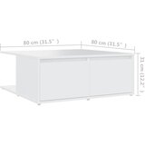  Stolić za kavu bijeli 80 x 80 x 31 cm od konstruiranog drva | Shoptok.si