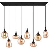 Tri O Črna/oranžna viseča svetilka s steklenim senčnikom Lumina – Cene