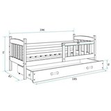 BMS Drveni dječji krevet Kubus s ladicom - bijeli - 160x80 cm - Gratis madrac od PE pjene - 8cm debljine | shoptok.hr