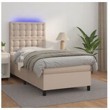  Box spring postelja z vzmetnico LED kapučino 100x200 cm | Shoptok.si