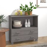The Living Store Komoda HAMAR svetlo siva 85x35x80 cm trdna borovina - Komoda, (21663485) Cene