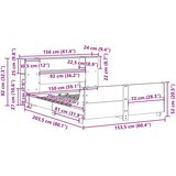  Posteljni okvir brez vzmetnice vošč. rjav 150x200 cm borovina | Shoptok.si