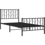  Metalni okvir kreveta uzglavlje i podnožje crni 90x190 cm | shoptok.hr
