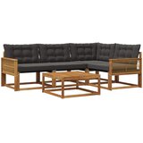  Set vanjskih sofa 5 kom. Prirodna i crna | shoptok.hr