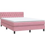 Box spring postelja z vzmetnico roza 160x220 cm žamet, (21790942) | Shoptok.si