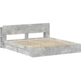  Okvir kreveta s pohranom s ladicama Betonska siva 200 x 200 cm | shoptok.hr