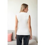 Dewberry 18697 Sleeveless Women Blouse-WHITE | Shoptok.si