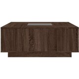 vidaXL Klubska mizica z neskončnimi LED rjavi hrast 100x100x40 cm | Shoptok.si