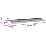 Nadstrešnica za vrata siva 300 x 75 cm polikarbonatna | shoptok.hr