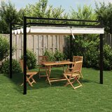 vidaXL Vrtni paviljon z zložljivo streho krem 3x3 m aluminij u