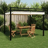 vidaXL Vrtni paviljon z zložljivo streho krem 3x3 m aluminij