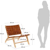 Kave Home Usnjen pleten fotelj v konjak rjavi barvi/v naravni barvi Calixta – | Shoptok.si