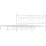 Metalni okvir za krevet s uzglavljem bijeli 193x203 cm | shoptok.hr