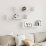 vidaXL Stenska polica 3 kosi bela 80x18x18 cm inženirski les | Shoptok.si