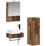  Set ormarića za kupaonicu 4 pcs Staro drvo 50 x 14,5 x 70 cm Cijene