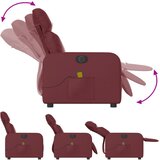  Električni masažni naslonjač od umjetne kože crvena boja vina | shoptok.hr
