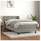  Box spring postelja z vzmetnico svetlo siva 80x200 cm žamet | Shoptok.si