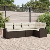  Set sofe s jastukom 5 pcs Smeđa Poliester | shoptok.hr