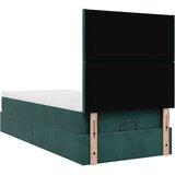 vidaXL Otomanski posteljni okvir z vzmetnicami zelen 90x190cm žamet, (21611371) | Shoptok.si