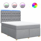 Maison Chic Box spring posteljni - Vzmetna postelja z vzmetnico svetlo siv 140x190 cm blago SL4567, (21905479) | Shoptok.si