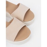 SEASTAR Light beige women's sandals on a white wedge | Shoptok.si