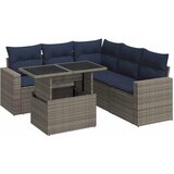 6-dijelni set vrtnih sofa poliratan i bagrem s jastucima sivi | shoptok.hr