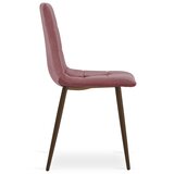 KARA stolica - tamnoružičasti baršun / noge od oraha x 2 | shoptok.hr