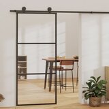  Klizna vrata od stakla ESG i aluminija 90 x 205 cm crna | shoptok.hr