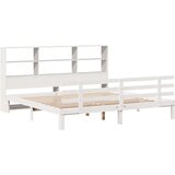  Krevet s regalom z knjige bez madraca bijeli 180x200cm borovina | shoptok.hr
