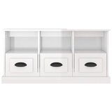 TV ormarić sjajni bijeli 100x35x50 cm od konstruiranog drva | shoptok.hr