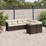 vidaXL 8-dijelni set vrtnih sofa s jastucima smeđi od poliratana | shoptok.hr