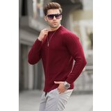 Madmext Burgundy Knitwear Patterned Men's Sweater 6836 Cene
