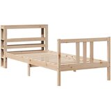 vidaXL Posteljni okvir z vzglavjem 90x190 cm trdna borovina, (21292251) | Shoptok.si