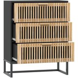  Komoda crna 60 x 30 x 75 cm od konstruiranog drva | shoptok.hr