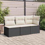  Kutna vrtna sofa s jastucima crna od poliratana | shoptok.hr