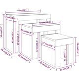  Komplet mizic 3-delni sivi sonoma inženirski les, (20714367) | Shoptok.si