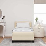  Postelja boxspring z vzmetnico krema 80 x 200 cm blago, (5000023008) | Shoptok.si
