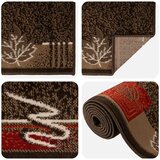  Trkački tepih FLORNES Tkani Smeđa Listovi 100 x 400 cm PP 7 mm - Smeđe lišće 100 x 400 cm | shoptok.hr