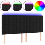 Maison Chic led posteljno vzglavje - vzglavna omarica - nočna omarica črno 200x5x118/128 cm žamet, (21708499) Cene