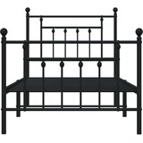 vidaXL Metalni okvir kreveta uzglavlje i podnožje crni 90 x 200 cm | shoptok.hr