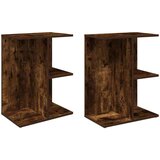 vidaXL Nočna omarica 2 kosa dimljeni hrast 46,5x29x61 cm inž. les | Shoptok.si