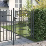 vidaXL Vrata ograje s bodicami Siva 170 x 100 cm | Shoptok.si