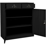  Pisarniška omara črna 90x40x102 cm jeklo, (20704909) | Shoptok.si