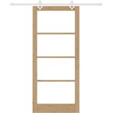  Klizna vrata Prirodna 93 x 211 cm Masivna borovina i staklo | shoptok.hr