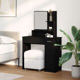  Crni hrast toaletni stolić s ogledalom - 86.5 x 35 x 136 cm | shoptok.hr
