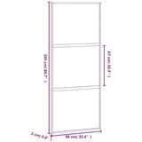 vidaXL Klizna vrata crna 90 x 205 cm od kaljenog stakla i aluminija | shoptok.hr