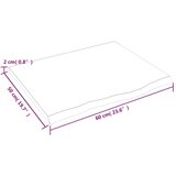Stolna ploča tamnosiva 60x50x2 cm obrađena masivna hrastovina | shoptok.hr
