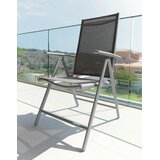 Ambia Garden ZLOŽLJIV VRTNI SEDEŽ aluminij srebrne barve, svetlo rjava | Shoptok.si